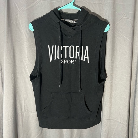 Victoria's Secret Tops - Victoria Secret Sport Sleeveless Open Back Hoodie Size Small